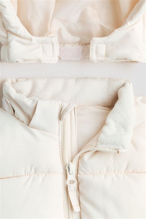 Hooded puffer gilet - Cream - Kids | H&M IN