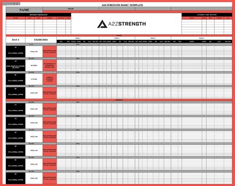 Strength Training Program Template 的图像结果