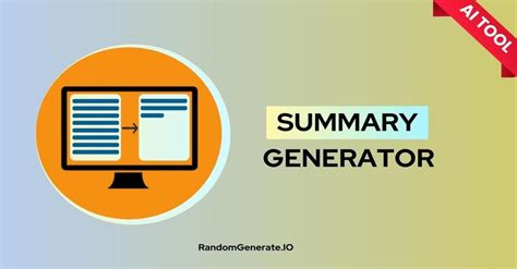 Summary Generator Tools 的图像结果