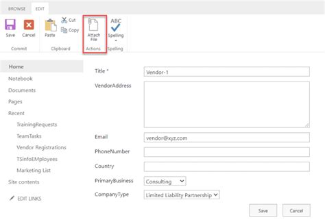 Image result for SharePoint List Attach File