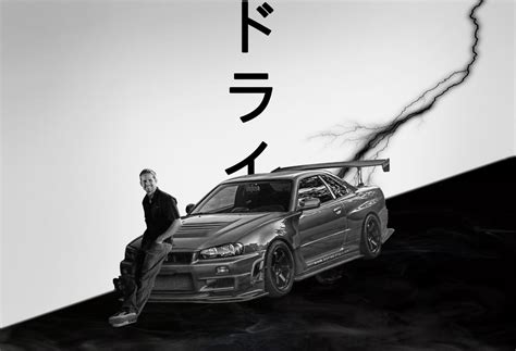 Paul Walker Nissan Skyline GTR 34 HD Wallpaper