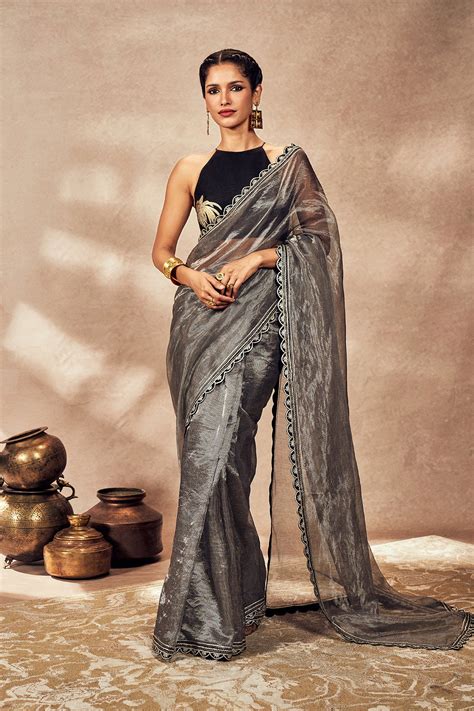 Black Striped Zari Saree – House Of Masaba