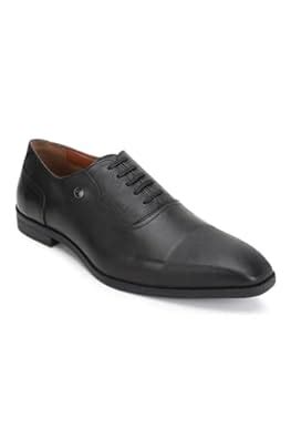 Buy Louis Philippe Men Black Textured Oxford Formal Imported Premium ...