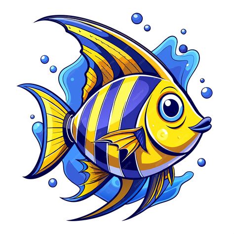 Premium Vector | Cute and Colorful Angelfish Cartoon Vector