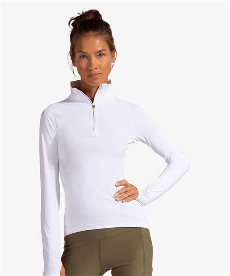 Womens UPF 50+ Sun Shirt For Yacht Crew | BloqUV Mock Zip