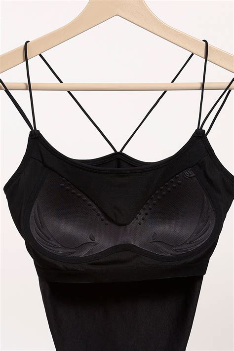 Women’s Black Criss Cross Back Camisole Top with Support Cups | Global ...
