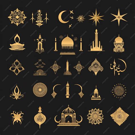 Collection of Islamic religious symbol elements | Premium AI-generated ...