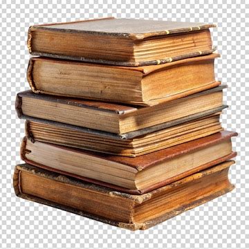 Old stacked books isolated on white background | Premium PSD