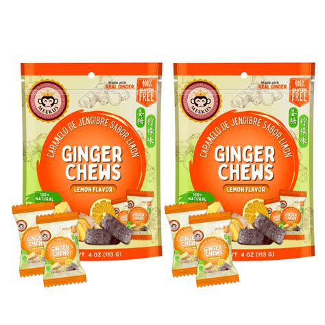 MEEKUS Ginger Chews, Lemon Ginger Chews Natural Ginger, Ginger Candy ...