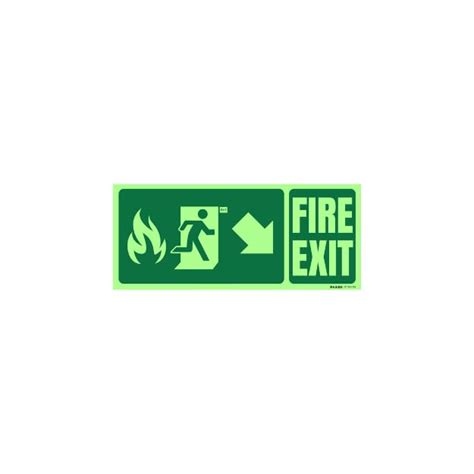 Fire Exit Directional Night Glow Sign | Enhanced Fire Safety Signage ...