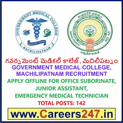 Government Medical College GMC Machilipatnam Recruitment 2025 – Apply ...
