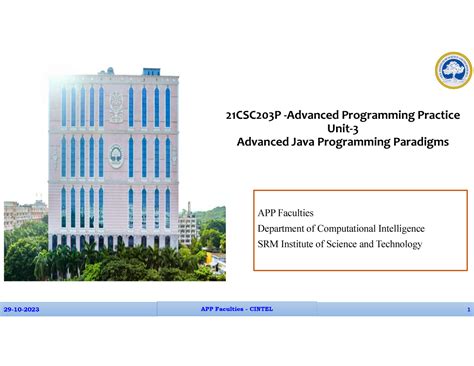Unit-3 - sacdcsdvzcxszczx - 21CSC203P -Advanced Programming Practice ...