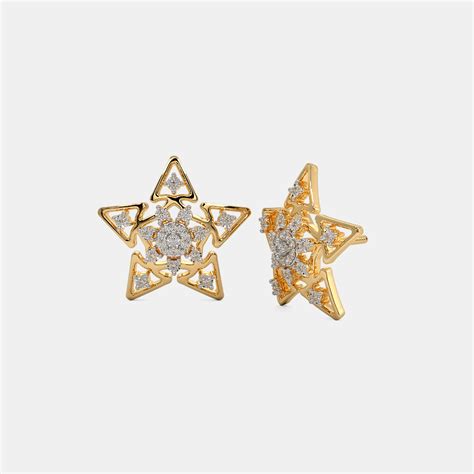 The Floral Star Stud Earrings | BlueStone.com