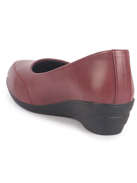 Shop Women's Maroon Formal Slip On Ballerina Shoes Online