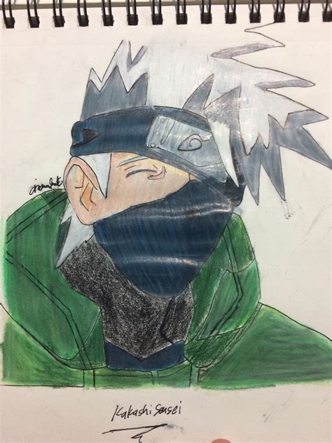 Old Kakashi Sensei drawing, thoughts? (first time blending colored ...