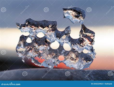 Beautiful Transparent Ice Against the Sunset Stock Image - Image of ...