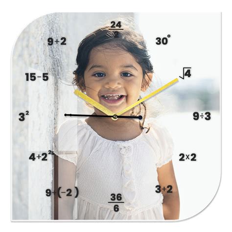 Personalized Acrylic Wall Clock with Square Two Side Curve Shape ...