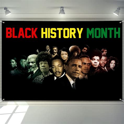 Amazon.com: Arosche Large Black History Month Banner 72" x 48" Decorations African American ...