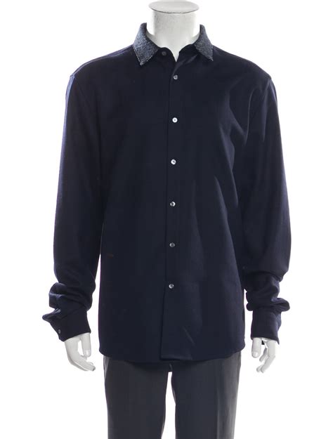 Wooyoungmi Wool Long Sleeve Dress Shirt - Black Dress Shirts, Clothing ...