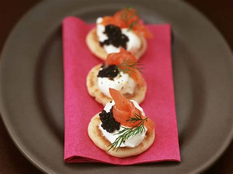 Luxurious Smoked Salmon & Caviar Blinis With Horseradish Crème Fraiche ...