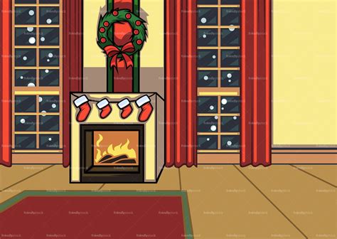 Christmas Living Room Cartoon | Baci Living Room