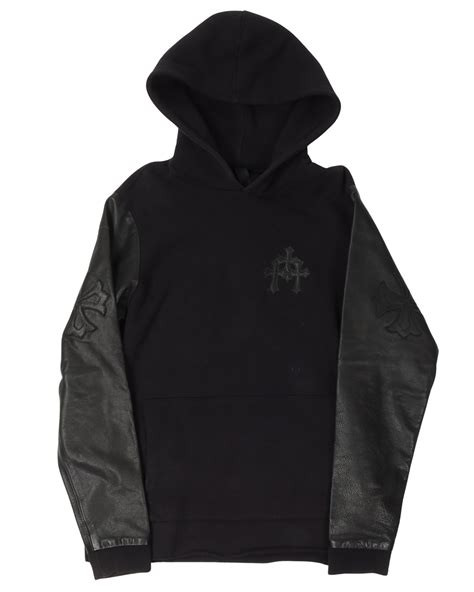 Chrome Hearts Leather Sleeve Hoodie
