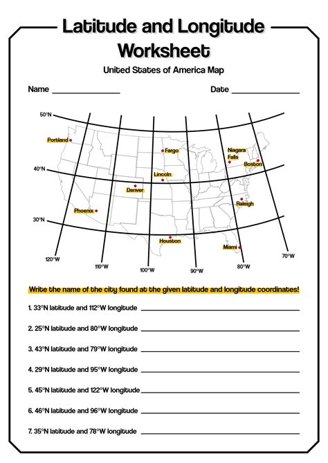 Latitude And Longitude Worksheets