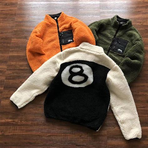 Stussy 8 Ball Sherpa Fleece, Men's Fashion, Coats, Jackets and ...