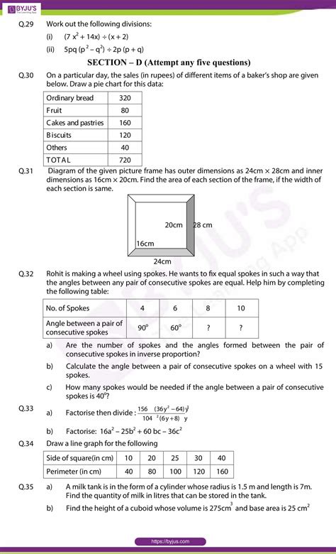 Maths Sample Paper Class 8 的图像结果