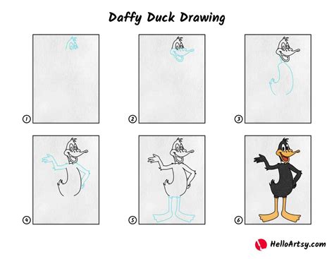 Daffy Duck Drawing - HelloArtsy