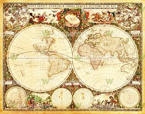 Antique World Map 的图像结果