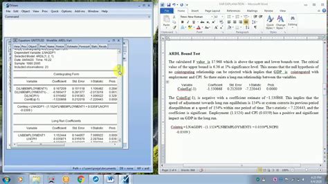 Image result for ADRL Testing EViews with Interpretation