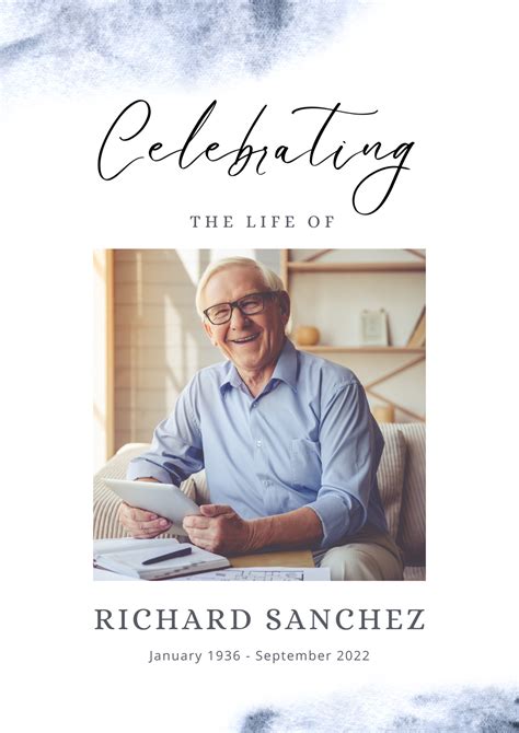 Minimalist funeral program template printable order of etsy uk – Artofit