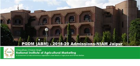 PGDM (ABM) - 2018-20 Admissions-NIAM Jaipur