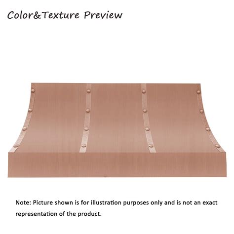 Buy SINDA Sweep Front Rivets Island Solid Copper Range Hood with High ...