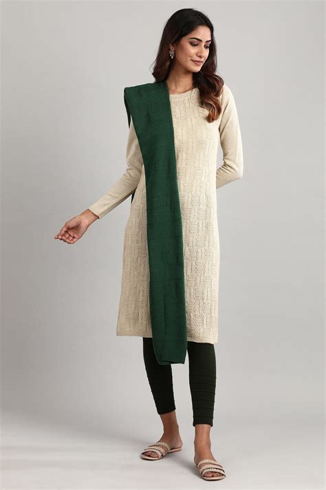 Buy Green Knitted Shawl Online for Woman | Shop for Aurelia