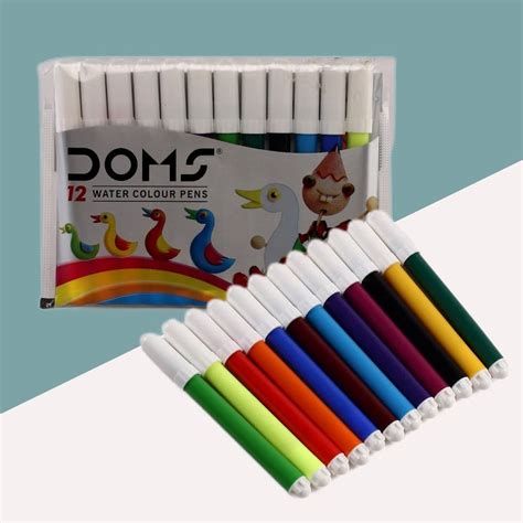 Doms Water Color Pens – Multicolor Sketch Pens ( Pack of 12 ...