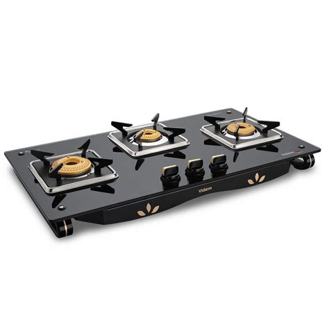 Buy Glass Air Gold 3 Burner Gas Stoves Online at Affordable Prices | Vidiem