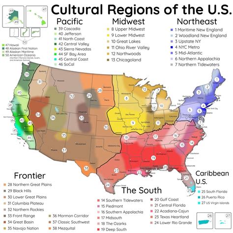 Cultural Regions of the U.S. - Round 4- The 50... - Maps on the Web