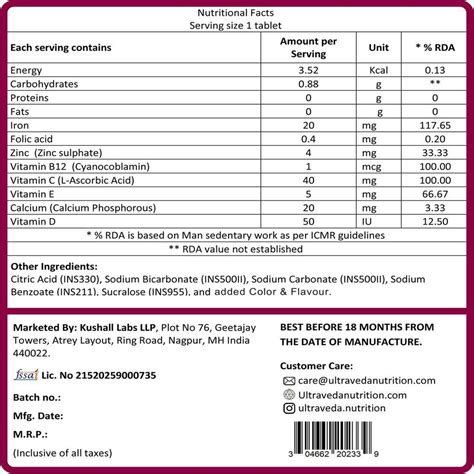 ULTRAVEDA Super Woman Effervescent tab with Iron Folic Acid Zinc ...