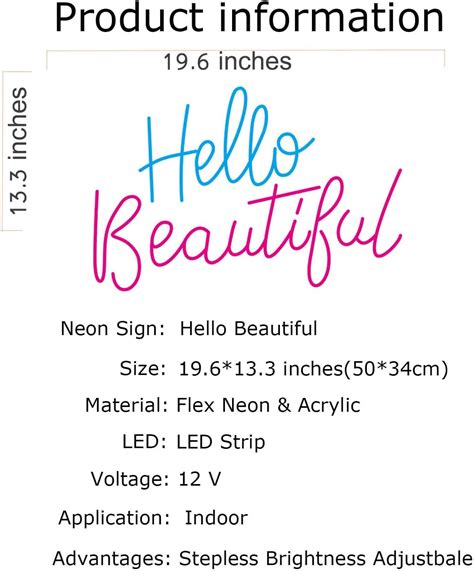 FARNEW Neon Sign Hello Beautiful LED Neon Sign Custom Flex India | Ubuy