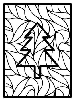 32 Christmas Tree Pop Art Inspired Coloring Pages, Early Finisher ...