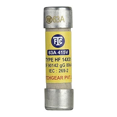 FTC - Cylindrical HRC Fuse HF 63Amp 415V AC Size - 14 X 51 (Pack Of ...