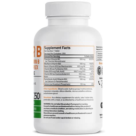 Super Vitamin B 100 Complex Sustained Release | Vitamins & Supplements | Bronson Vitamins ...