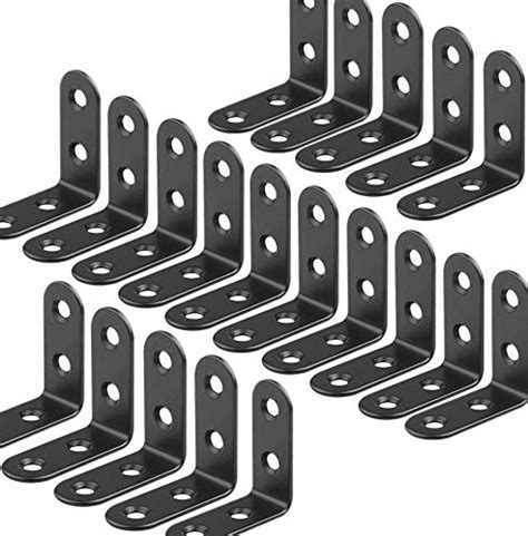 20PCS Black Corner Brace, Heavy Duty Double Wide L Bracket, 50MM X 50MM ...