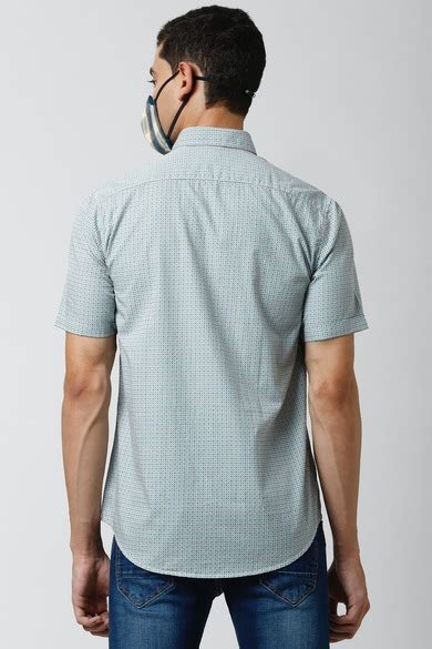Buy Men Blue Slim Fit Print Half Sleeves Casual Shirt Online - 577414 ...