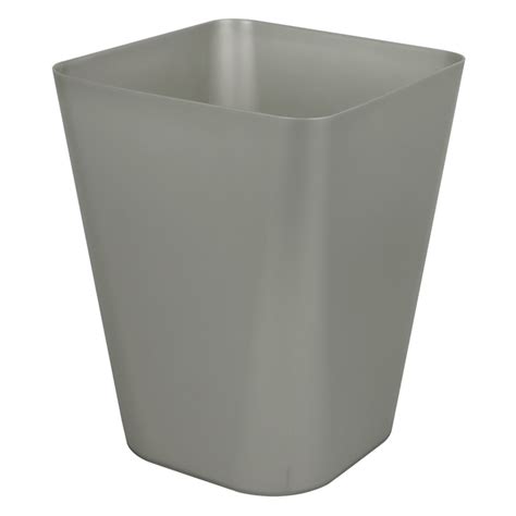 Silver Square Rim Wastebasket, 11.8"