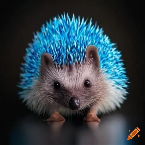 Blue hedgehog in natural habitat on Craiyon