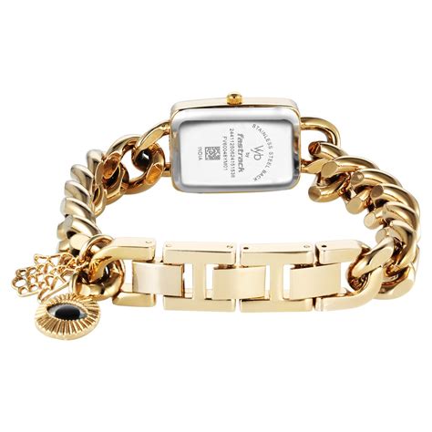 Buy Online Fastrack Vyb Prodigy Quartz Analog Black Dial Golden Color ...