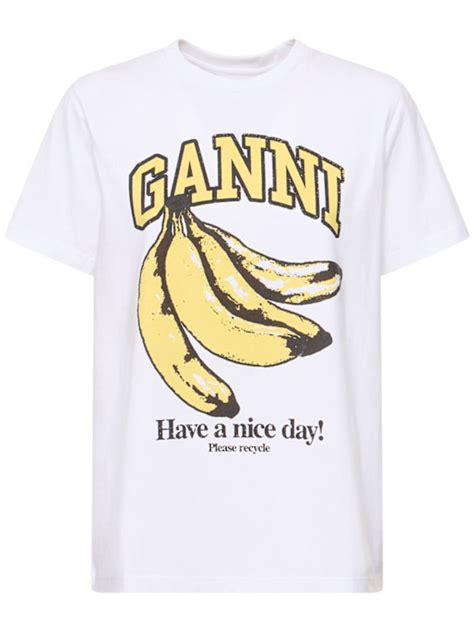 Banana basic jersey relaxed t-shirt - GANNI - Women | Luisaviaroma